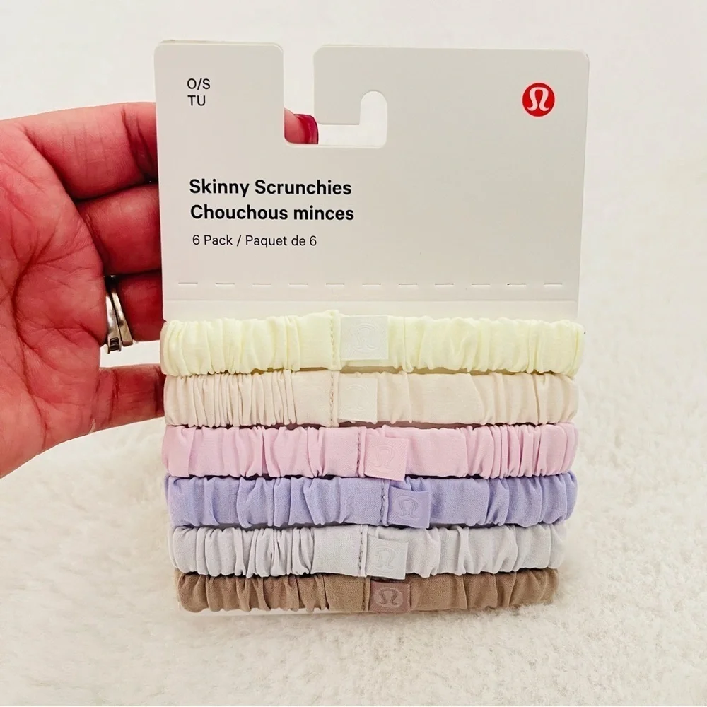 lululemon athletica Pastel 6 Skinny Scrunchies Set
